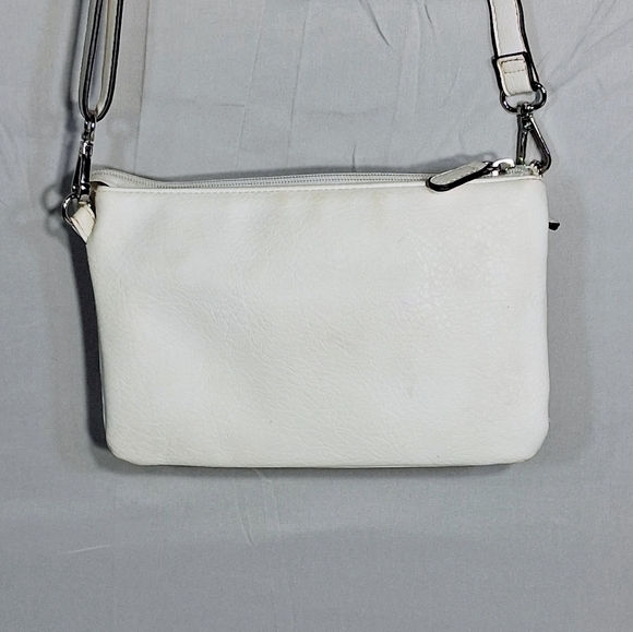 Women's Rosetta White Crossbody  Zippered Bag/Purse - Picture 3 of 11